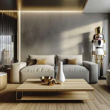 Élégance urbaine: casse-noisette blanc et doré